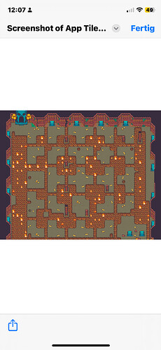 The image shows a pixelated dungeon or maze layout with a lava theme, featuring pathways, enclosed areas, and small bright details. (Captioned by AI)